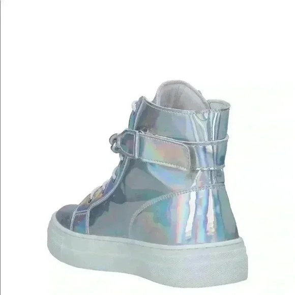 Armani Junior Girl’s Irridescent Hi-top Sneakers! NIB! 40 7